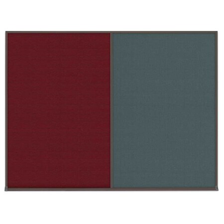 United Visual Products Triple Door Radius Corkboard, 72"X48", S UV80055-SATIN-MEDGRY